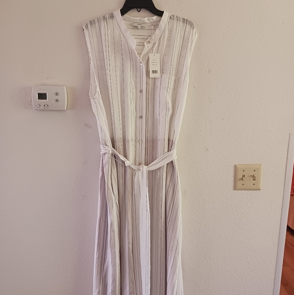 Vince‎ Drapey Button-Down Stripe Shirtdress - Picture 5 of 13